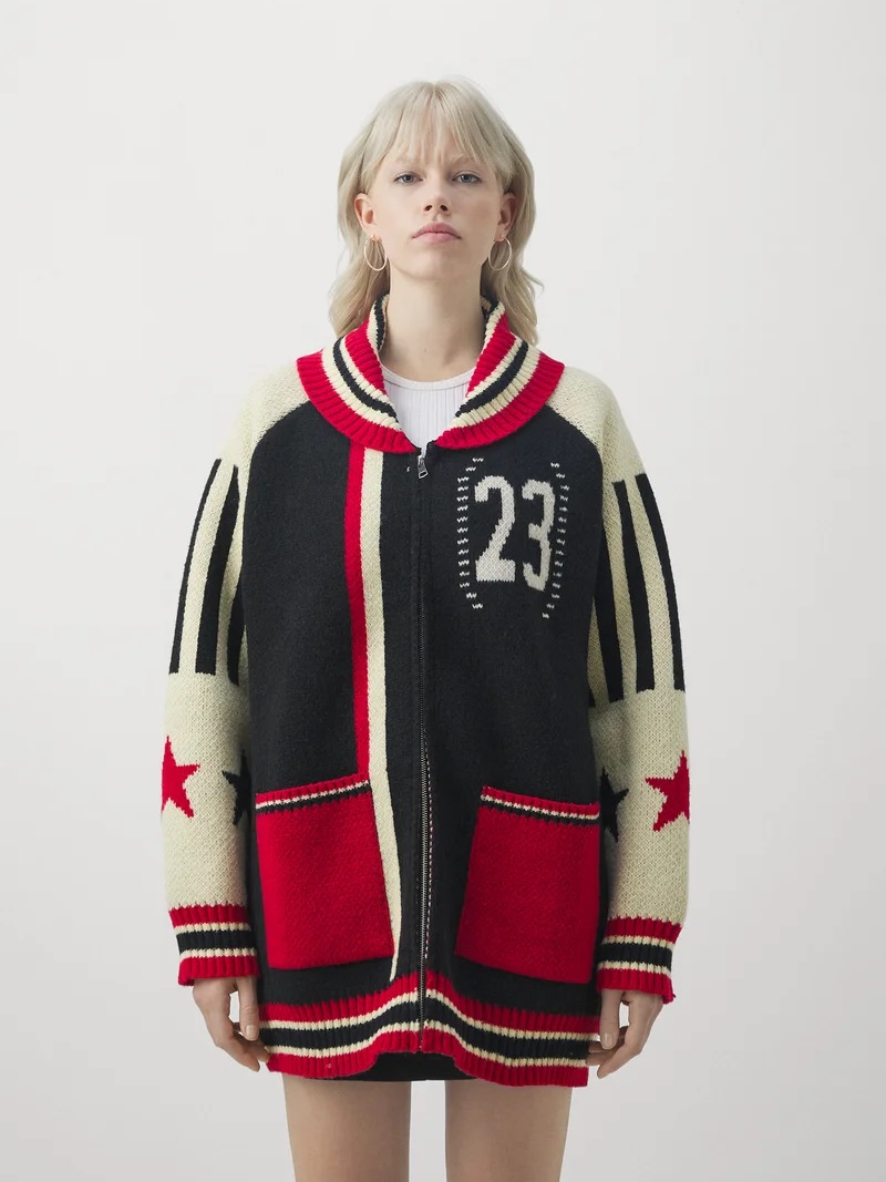 Jaded London Zip-Up Varsity Cardigan